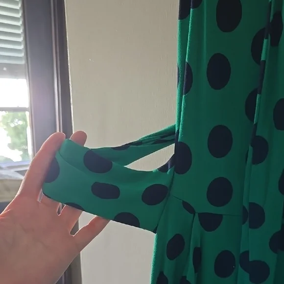 Boden Jersey Green Polka Dot Maxi Dress - Picture 6 of 7